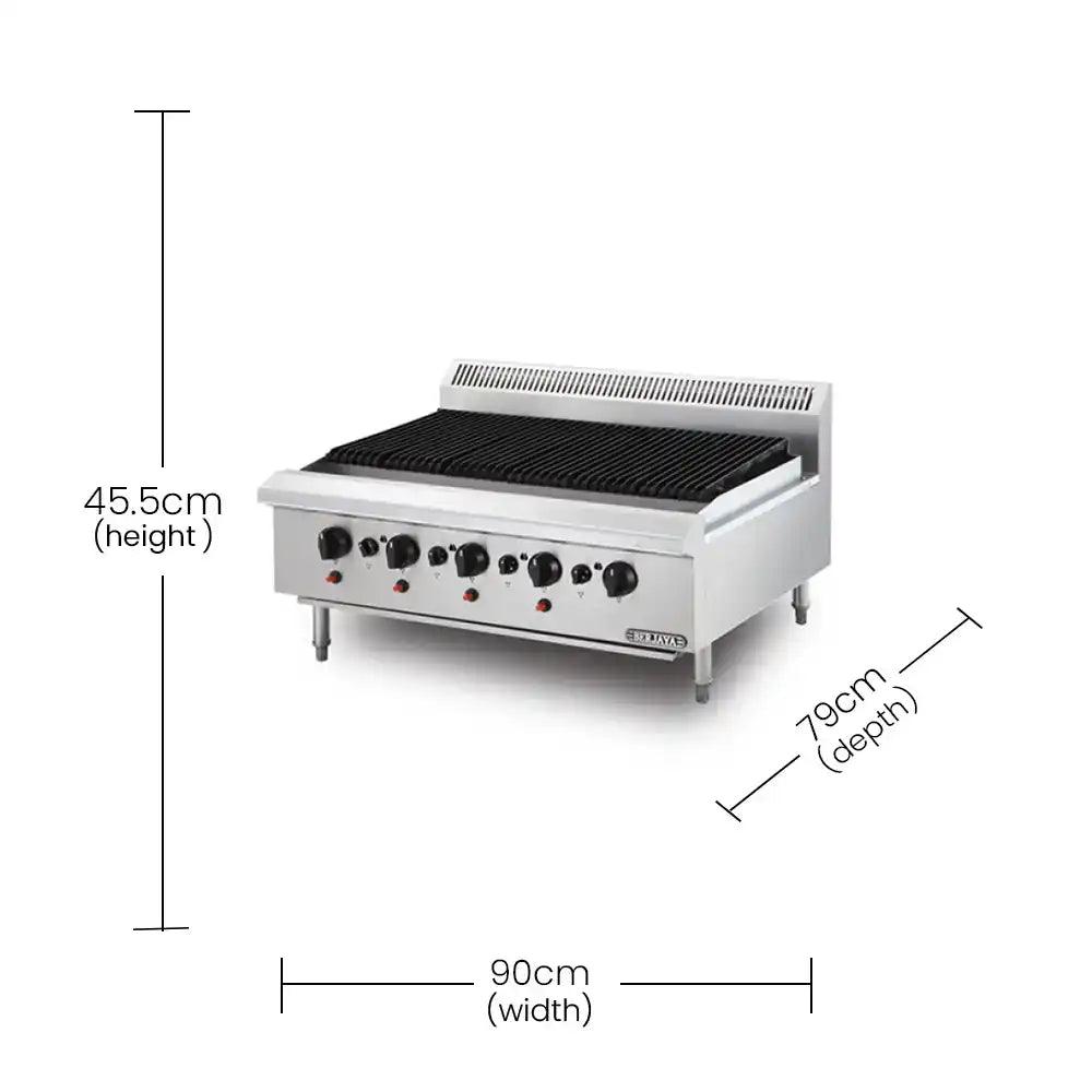 Berjaya CB5B 17 Gas Char Broiler Table Top 5 Burners Power 21.975