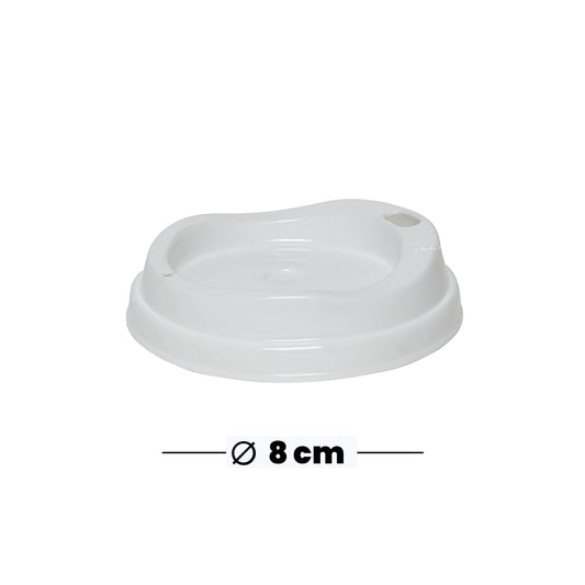 Tribeca Polycarbonate White Cold Drink Cup Lid 8cm, BOX QUANTITY 700 PCS