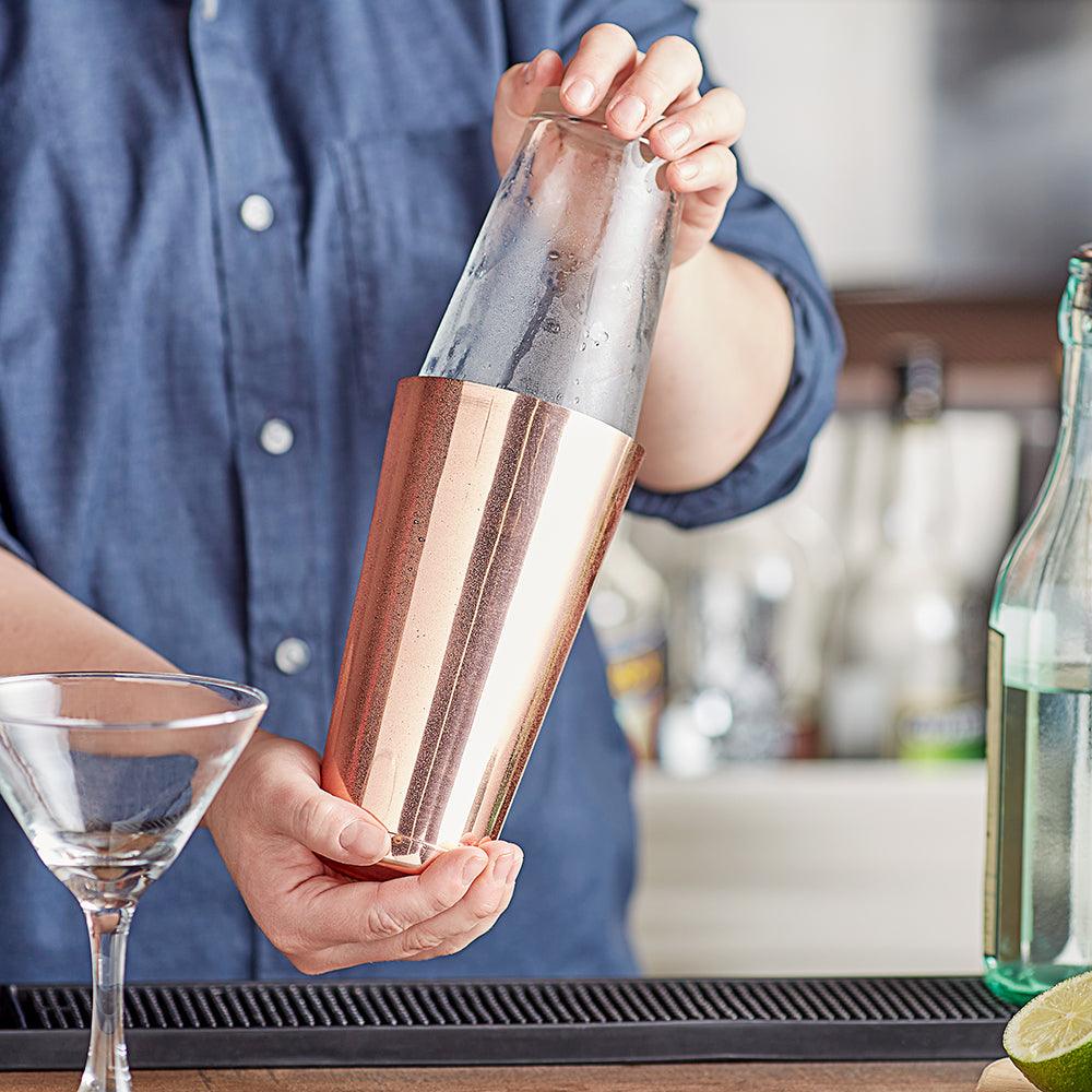 Boston Cocktail Shaker & Glass Set - Brushed Copper