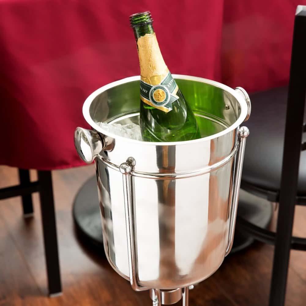 Stainless steel ice bucket best sale with stand