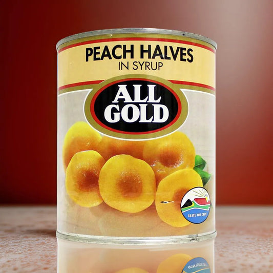all gold canned peach halves in syrup 24 x 825g