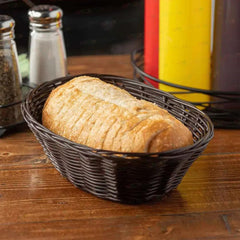 Tablecraft 1474 Polypropylene Round Bread Basket  9" x 6" x 2.25"