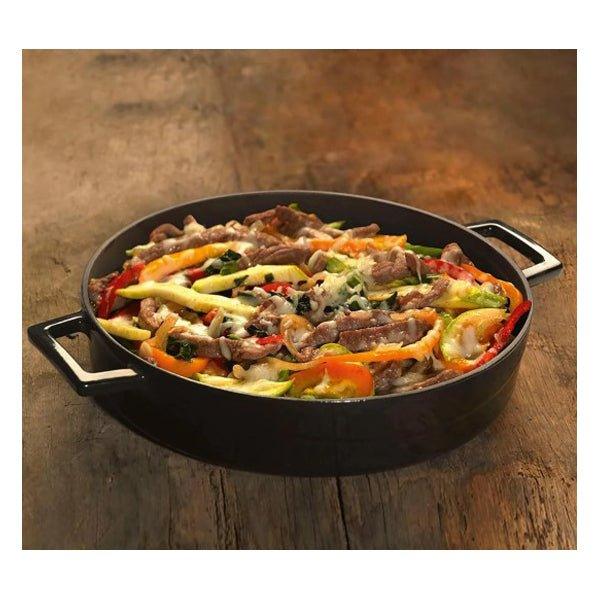 LAVA CAST IRON Lava Enameled Cast Iron Skillet 10 inch-3 Section Skillet  and Grill Pan
