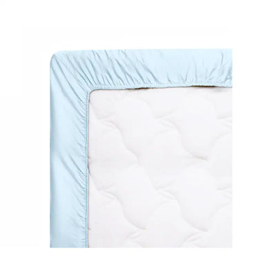 ths giza cotton double fitted bed sheet baby blue