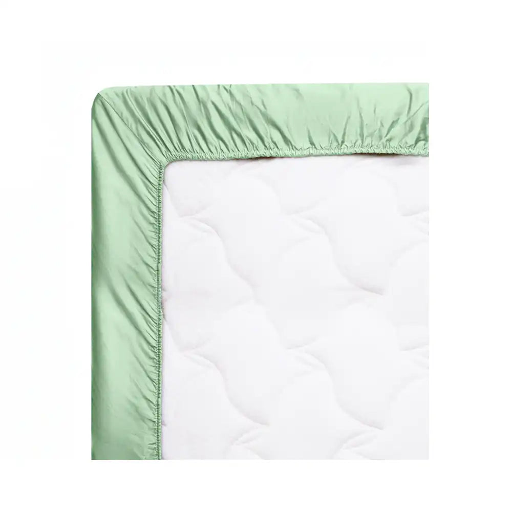 ths giza cotton super king fitted bed sheet slit green