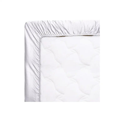 ths zen stripes king fitted cotton bed sheet white