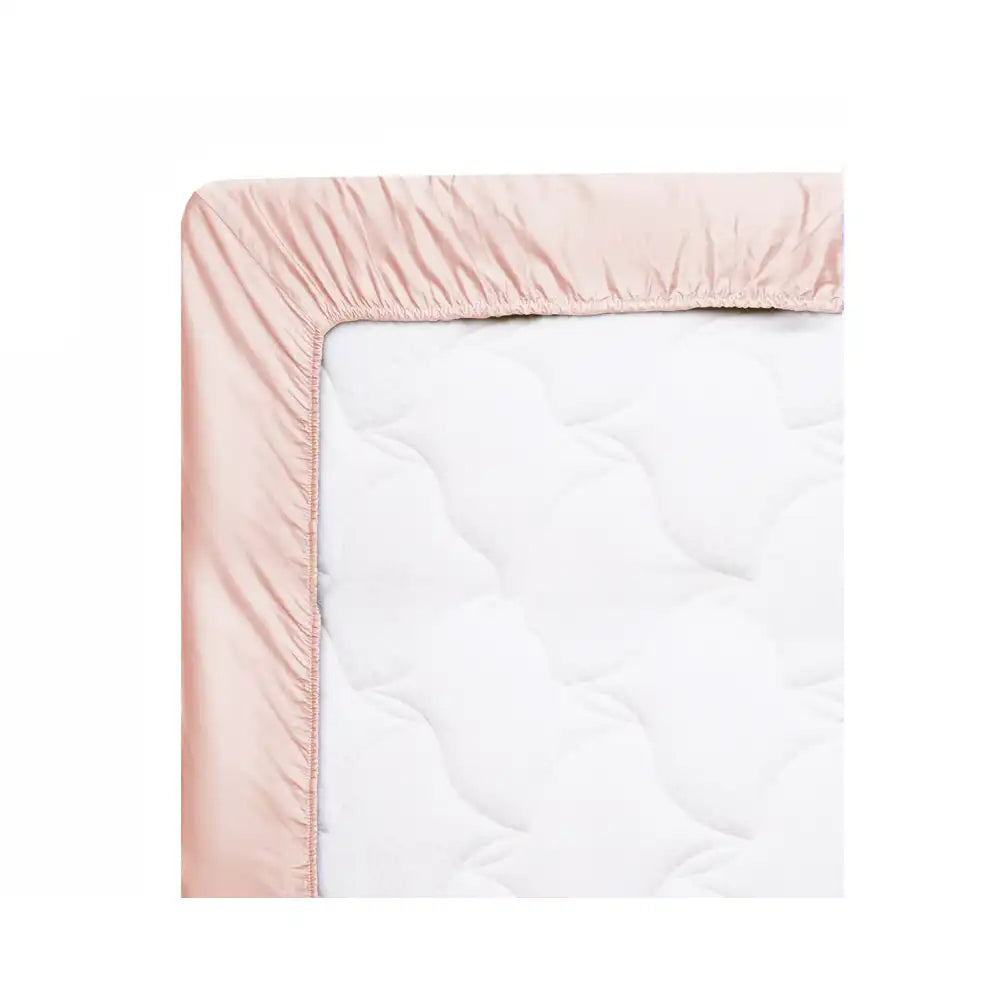 ths giza cotton super king fitted bed sheet pastel pink