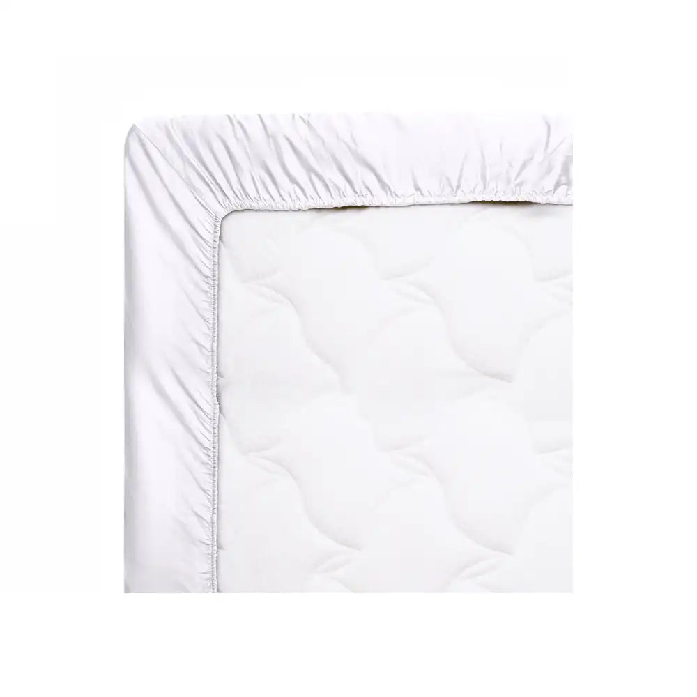 ths giza cotton double fitted bed sheet white