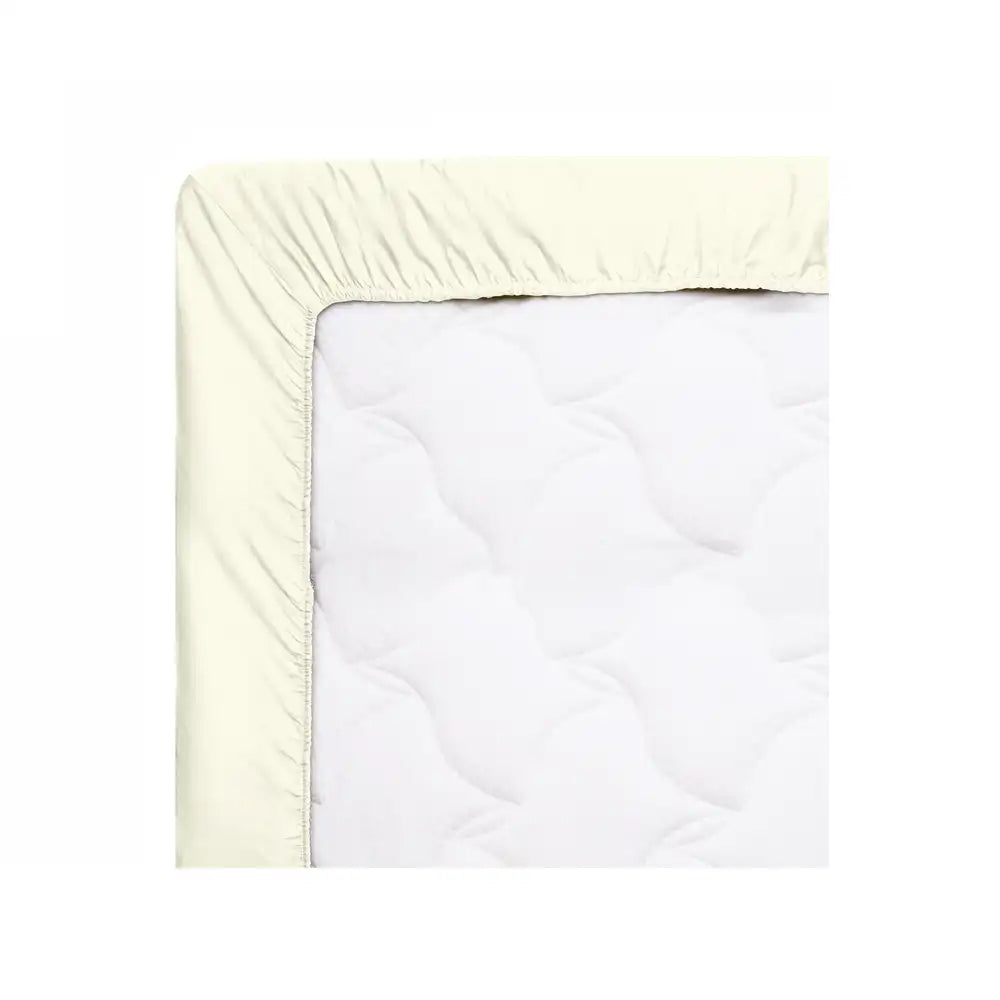 ths giza cotton single xl fitted bed sheet ivory