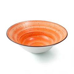 Porceletta Porcelain Pasta & Soup Plate Orange Color Glazed, 23 cm