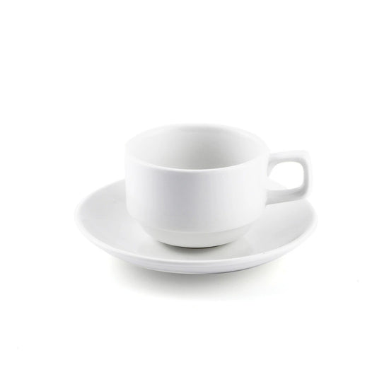 Porceletta Porcelain Coffee and Tea Cup & Saucer Ivory, 80 ml