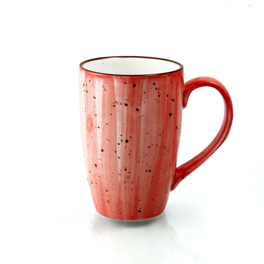 Porceletta Porcelain Tea & Coffee Mug Red Color Glazed, 300 ml