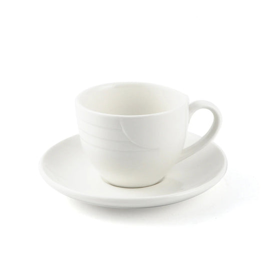 Porceletta Porcelain Coffee Cup & Saucer Castillo Design Ivory, 90 ml