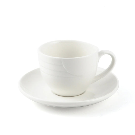 Porceletta Porcelain Coffee Cup & Saucer Castillo Design Ivory, 220 ml