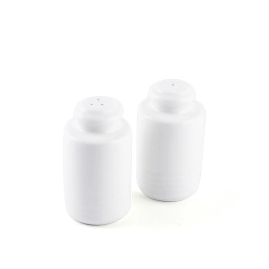 Porceletta Porcelain Cylindrical Salt & Pepper Set Ivory, 5.5 x 9.5 cm