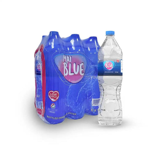 Mai Blue Low Sodium Water Bottle 1.5 Liter Shrink Wrap Pack of 6 - HorecaStore