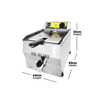 Remta 10 L Electric Fryer with Oil Drain Tap, 3200 W