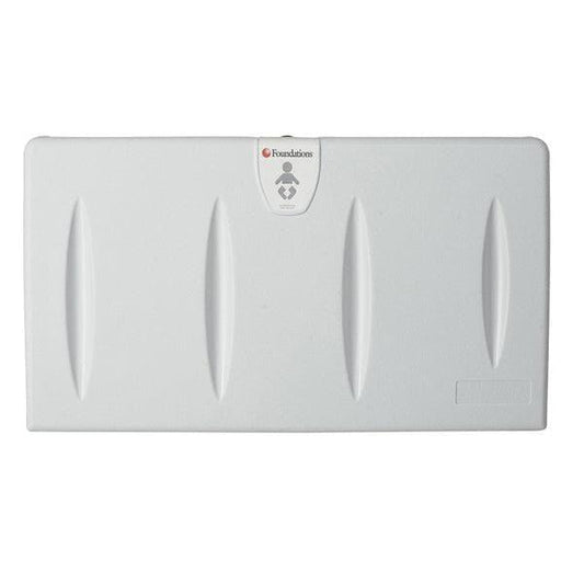Foundations Classic Horizontal Wall Mounted Baby Changing Station with Backer Plate, L 87 x W 10.16 x H 39 cm, Color Grey