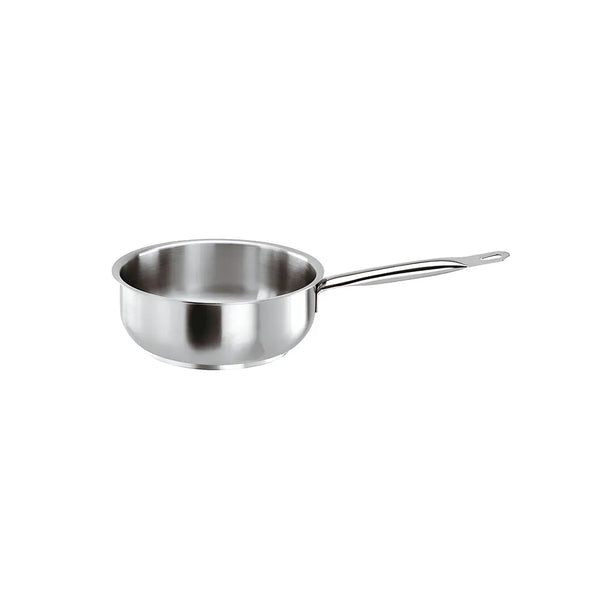 Paderno Stainless Steel Curved Sauté Pan Rounded Bottom, 2.2 L