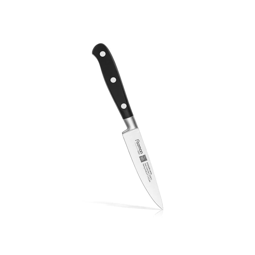 Kitakami Series Paring Knife in Silver/Black Color, 9 cm