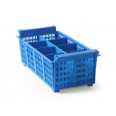 Jiwins Plastic Cutlery Basket without Handle 8 Compartment Blue, 43 x 21 cm