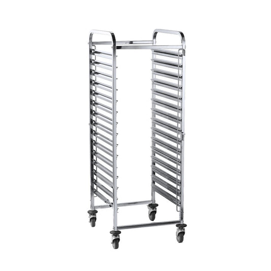 Jiwins Stainless Steel GN 2/1 Pan Trolley 16 Piece Silver, 59 x 67 cm