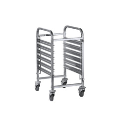 Jiwins Stainless Steel GN 2/1 Pan 6-Tier Rack Trolley 6 Piece Silver, 59 x 67 cm