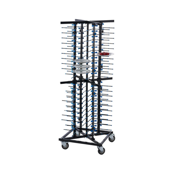 Jiwins Aluminium Mobile Plate Rack for 84 plates Blue, 179 cm