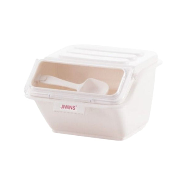 Jiwins Plastic Shelf Ingredient Bins with Lids White, 8 Ltr