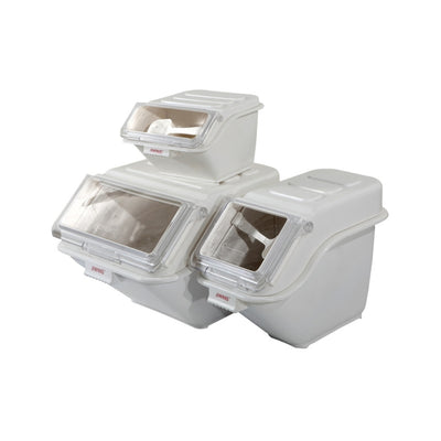 Jiwins Plastic Shelf Ingredient Bins with Lids White, 8 Ltr