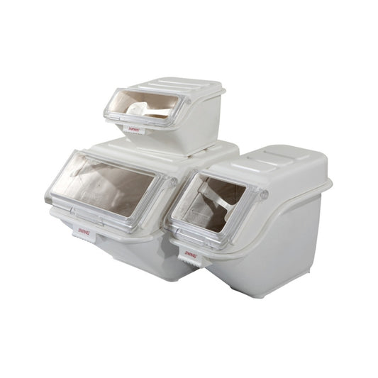 Jiwins Plastic Shelf Ingredient Bins with Lids White, 8 Ltr