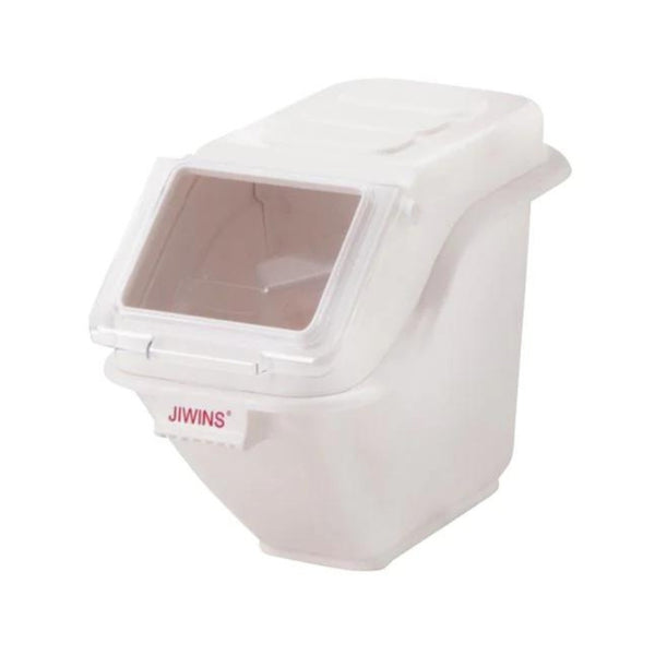 Jiwins Plastic Shelf Ingredient Bins with Lids White, 20 Ltr