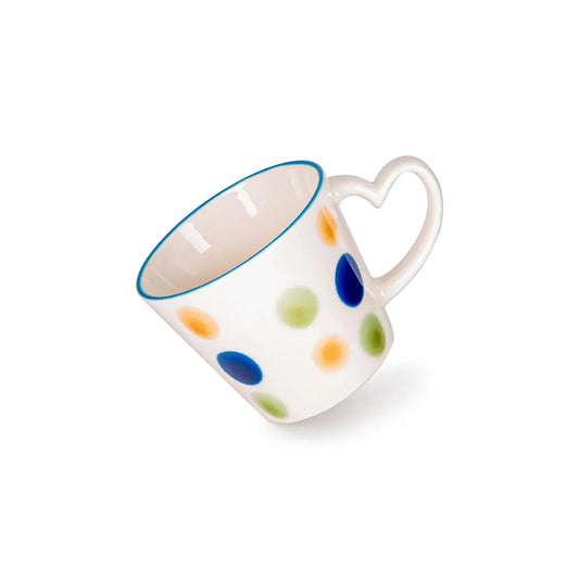 Porcelain Elegant And Minimalist Design Mug with Heart Handle, 370 ml