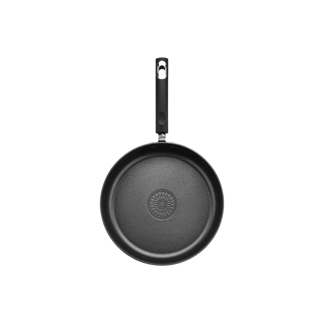 Reina Series Aluminum Non-Stick Deep Frying Pan and Induction Bottom in Black Color, 24 cm