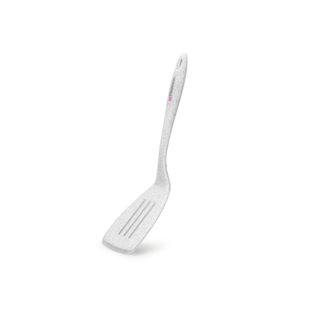 Bianca Series Nylon And Silicone Slotted Turner in White Color, 32 x 4.5 x 9 cm