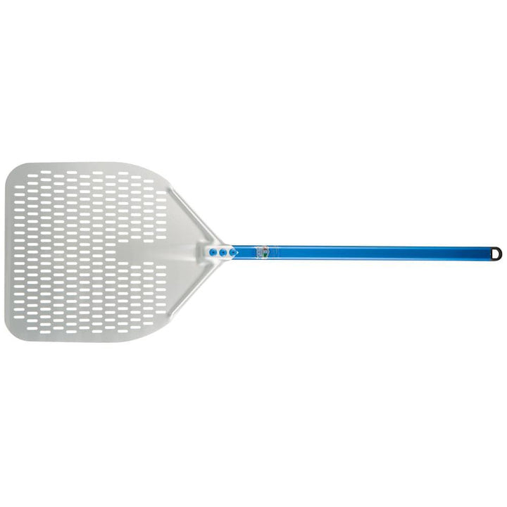 GI Metal A-37RF/60 Aluminium Rectangular 36 X 36 CM Perforated Pizza Peel With 60 CM Handle - HorecaStore