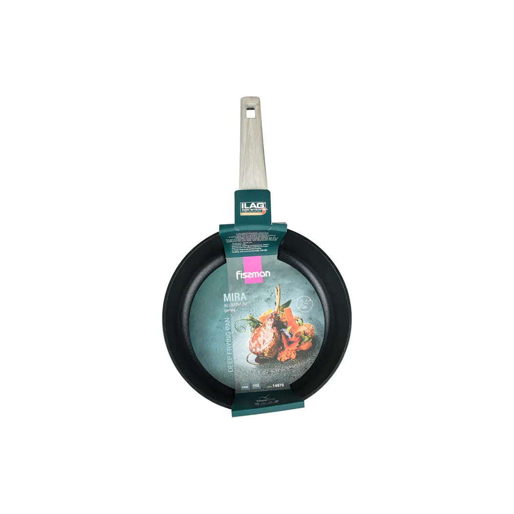 Mira Series Aluminium Non-Stick Deep Frying Pan with Induction Bottom, 24 cm