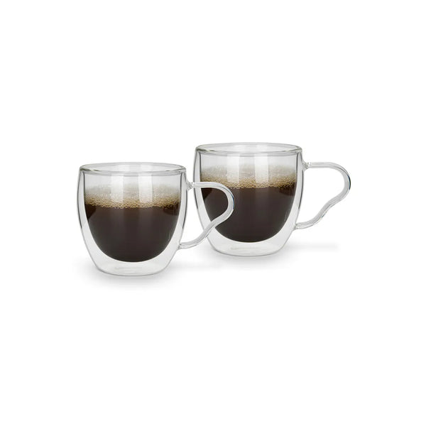 2-Piece Borosilicate Glass Double Wall Cups, 90 ml