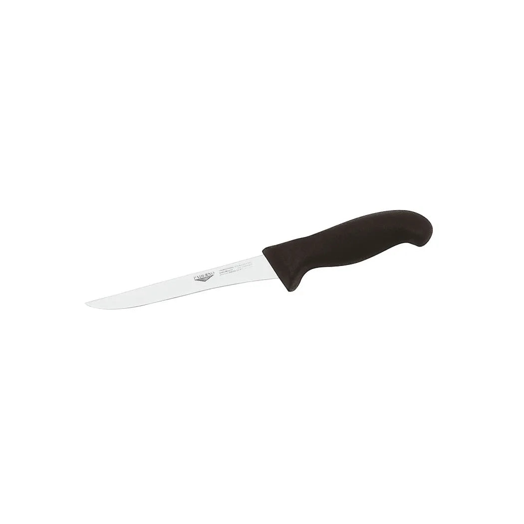 Paderno Stainless Steel Boning Knife with Black Handle, 16 cm