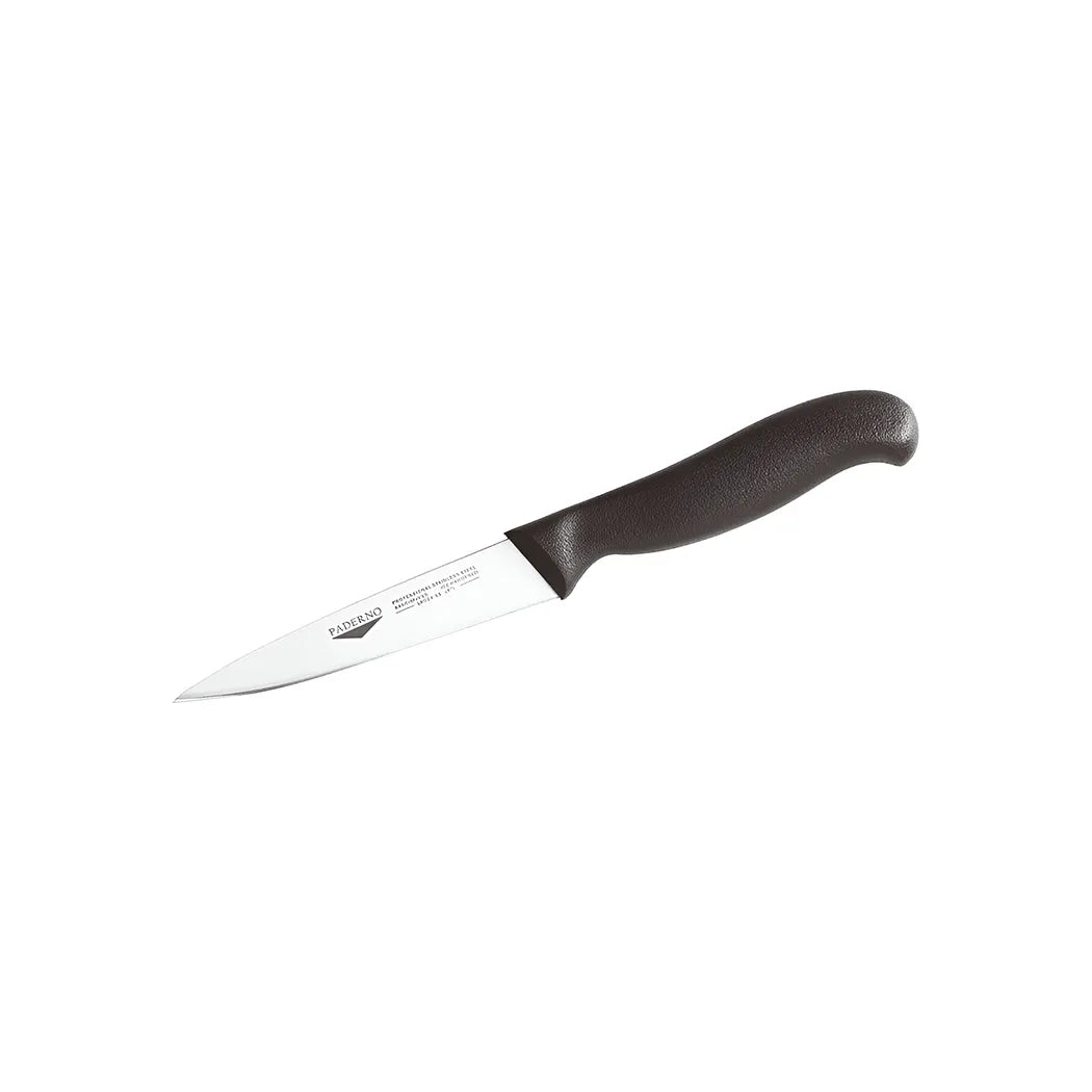 Paderno Stainless Steel Paring Knife with Black Handle, 8 cm – HorecaStore