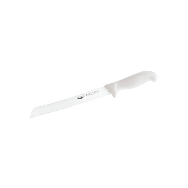 Paderno Stainless Steel Bread Knife with White Handle, 25 cm