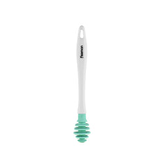 Silicone Honey Server Spoon with Plastic Handle in Green Color, 20 cm