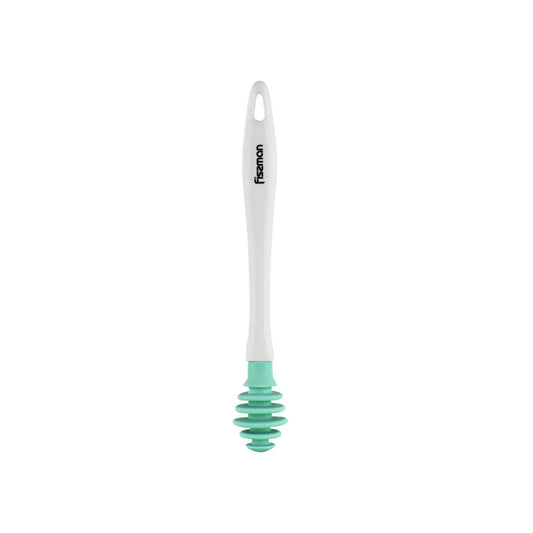 Silicone Honey Server Spoon with Plastic Handle in Green Color, 20 cm