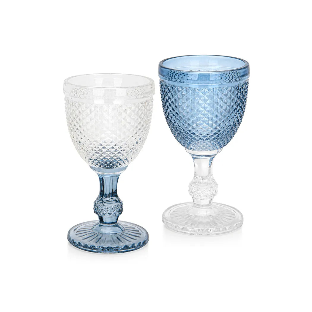 2 Piece Set of Wine Glass in Blue Color, 280 ml