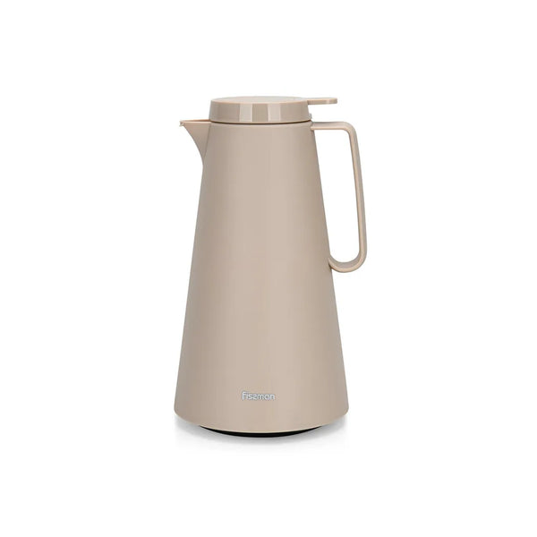 Vacuum Insulated Glass Flask in Mocha Cream and Pink Color, 1 ltr.