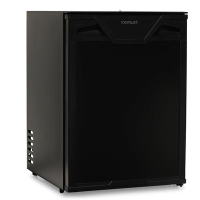 Roomwell UK High Cool Absorption Minibar, Solid Door 30 Liters, H 49 x W 40 x D 40.6 cm, 100% Silent, Ultra-Cooling, CFC/HCFC Free, Color Black - HorecaStore