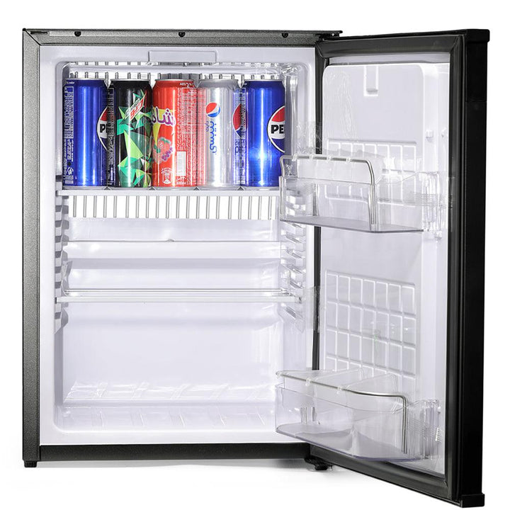 Roomwell UK High Cool Absorption Minibar, Solid Door 30 Liters, H 49 x W 40 x D 40.6 cm, 100% Silent, Ultra-Cooling, CFC/HCFC Free, Color Black - HorecaStore