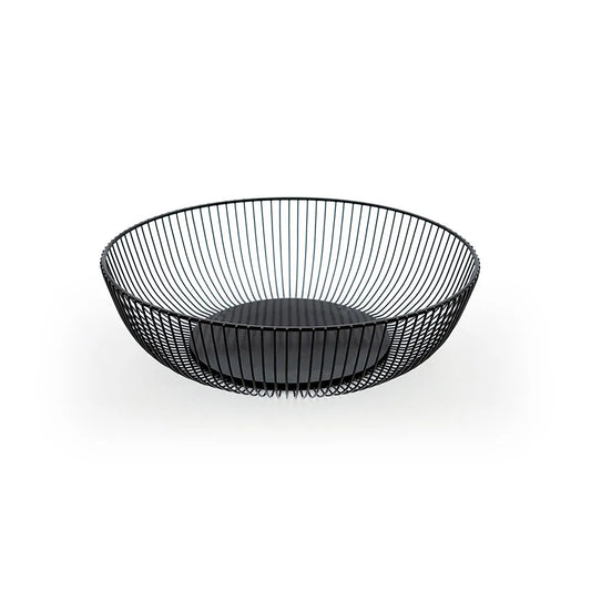 Wire Metal Bread or Fruit Basket, L 26 x W 26 x H 10cm, Color Black