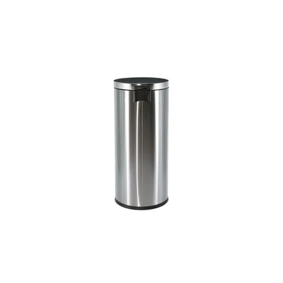 Roomwell Action Round Stainless Steel 20 L Pedal Bin with Soft Close Lid Silver