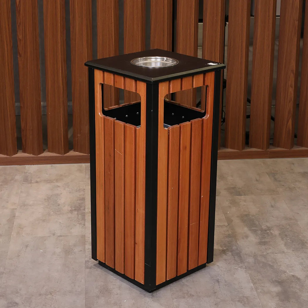 Street/Wood Outdoor Recycle Garbage Bin size. L45 x W45 x H85 cm